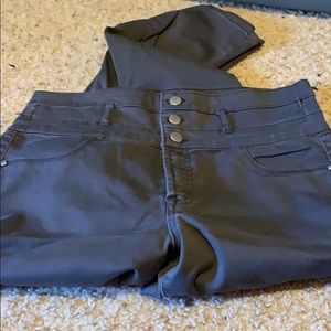 Grey high waist skinny pants
